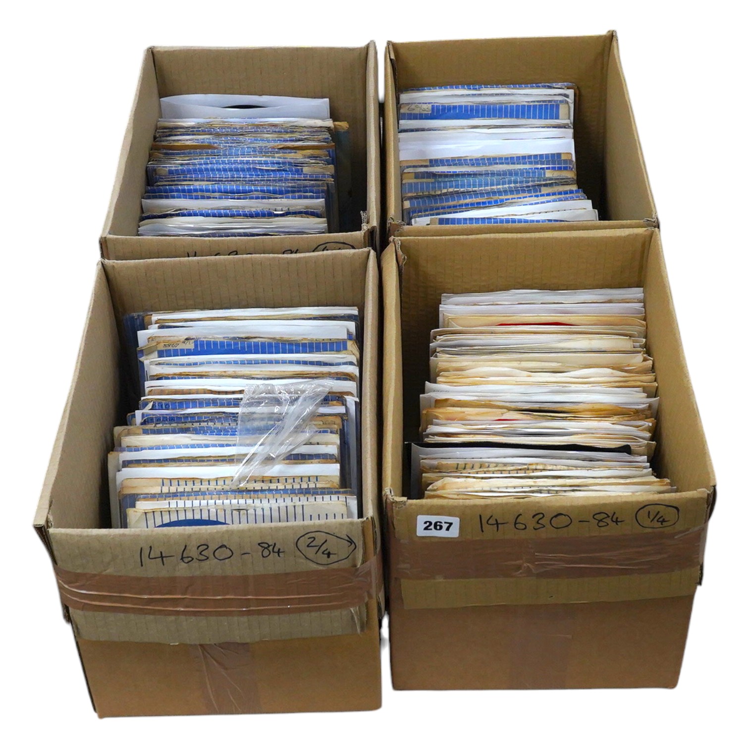 Four boxes of 7 inch singles, all on the London record label, artists include; The Rolling Stones, Ricky Nelson, Duane Eddy, The Ronettes, Roy Orbison, the Crystals, The Ran-Dells, Al Green, Ace Canon, the Willis Brother